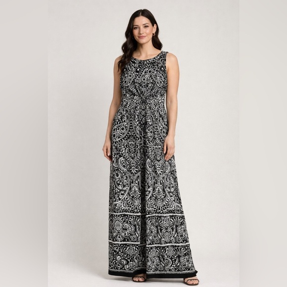 Lauren Ralph Lauren Dresses & Skirts - Lauren Ralph Lauren Women’s 8 Paisley Twist Front Maxi Dress Black Vacation